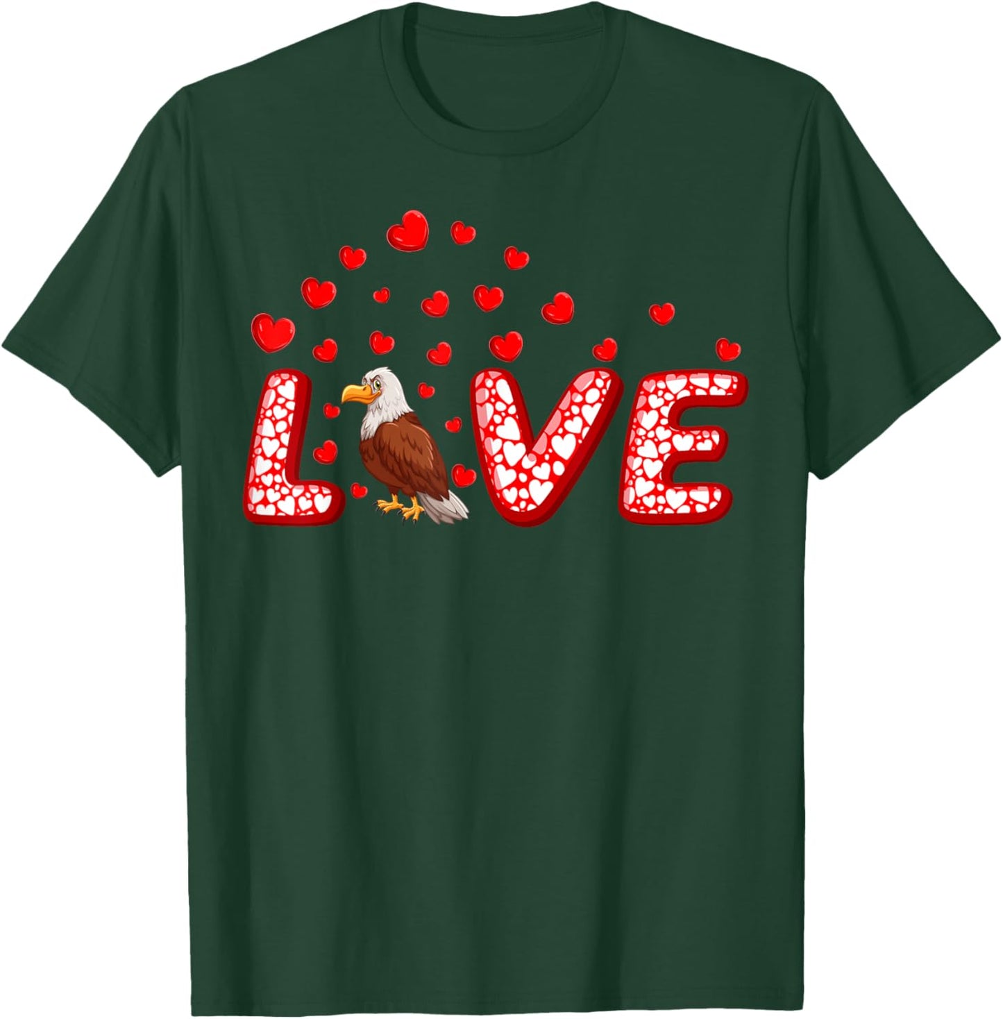 Eagle Bird Lover Funny Hearts Love Eagle Valentine's Day T-Shirt - T-Shirt | Forest