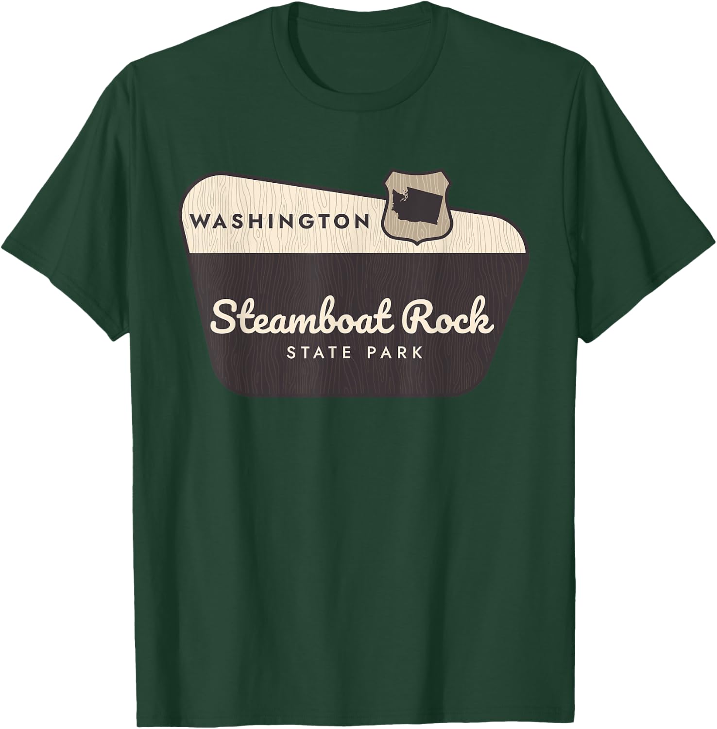 Steamboat Rock State Park Washington Welcome Sign Souvenir T-Shirt - T-Shirt | Forest