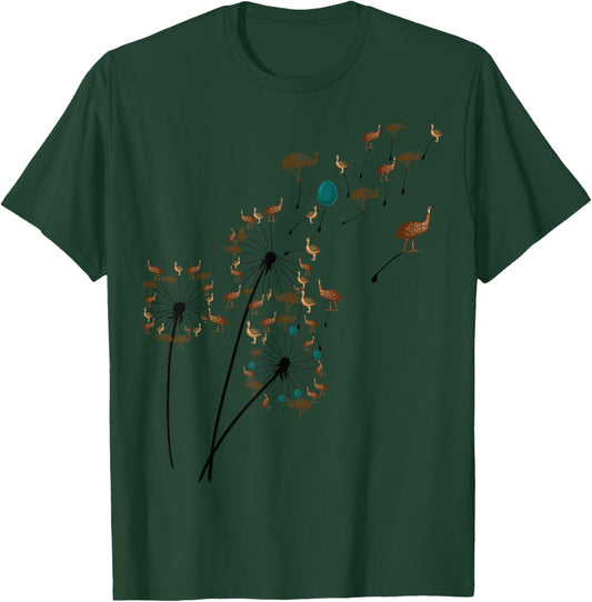 Dandelion emu Flower, Floral emu Tree Lover T-Shirt - T-Shirt | Forest