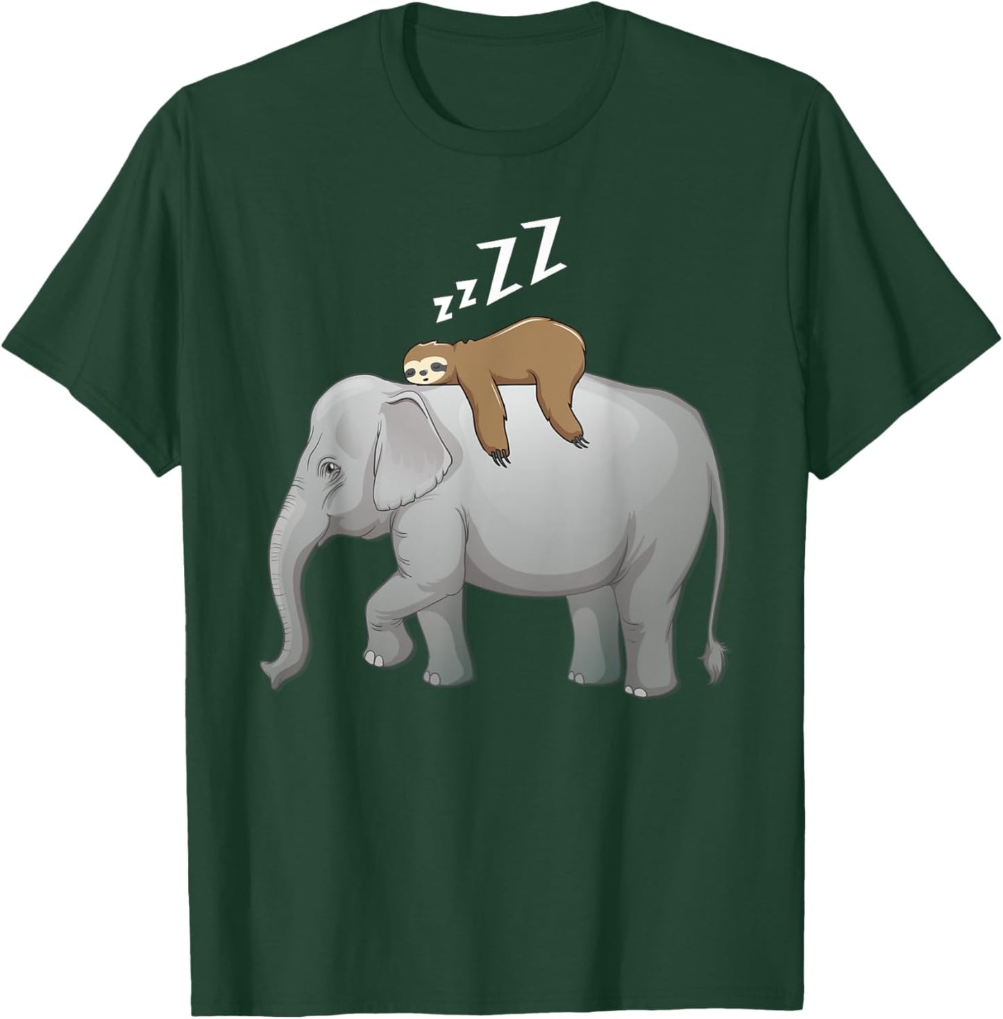 Elephant and sloth sleep lazy on the elephant wild animal T-Shirt - T-Shirt | Forest
