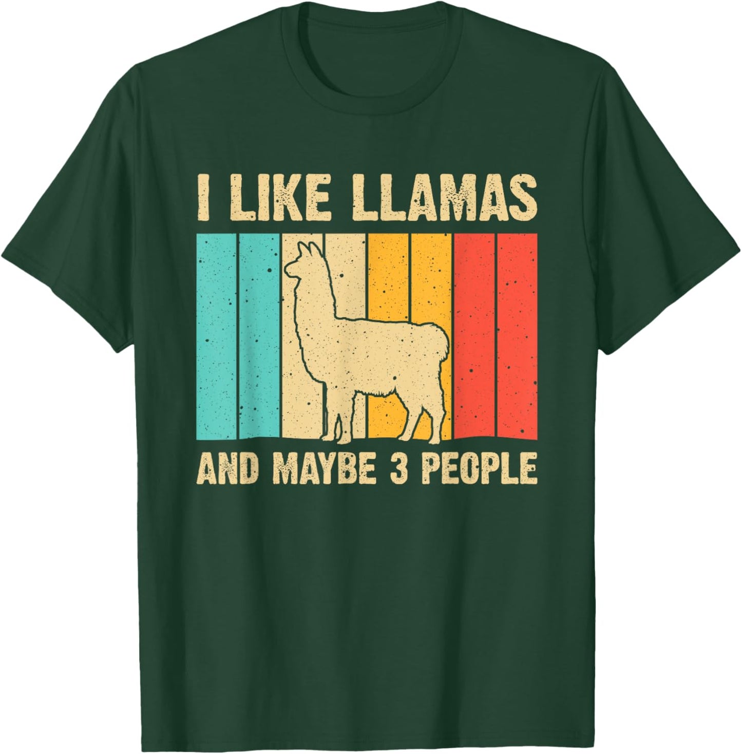 Funny Llama Design For Kids Men Women Alpaca Lover Farming T-Shirt - T-Shirt | Forest