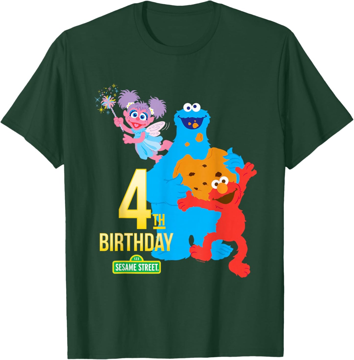 Sesame Street 4th Birthday T-Shirt - T-Shirt | Forest