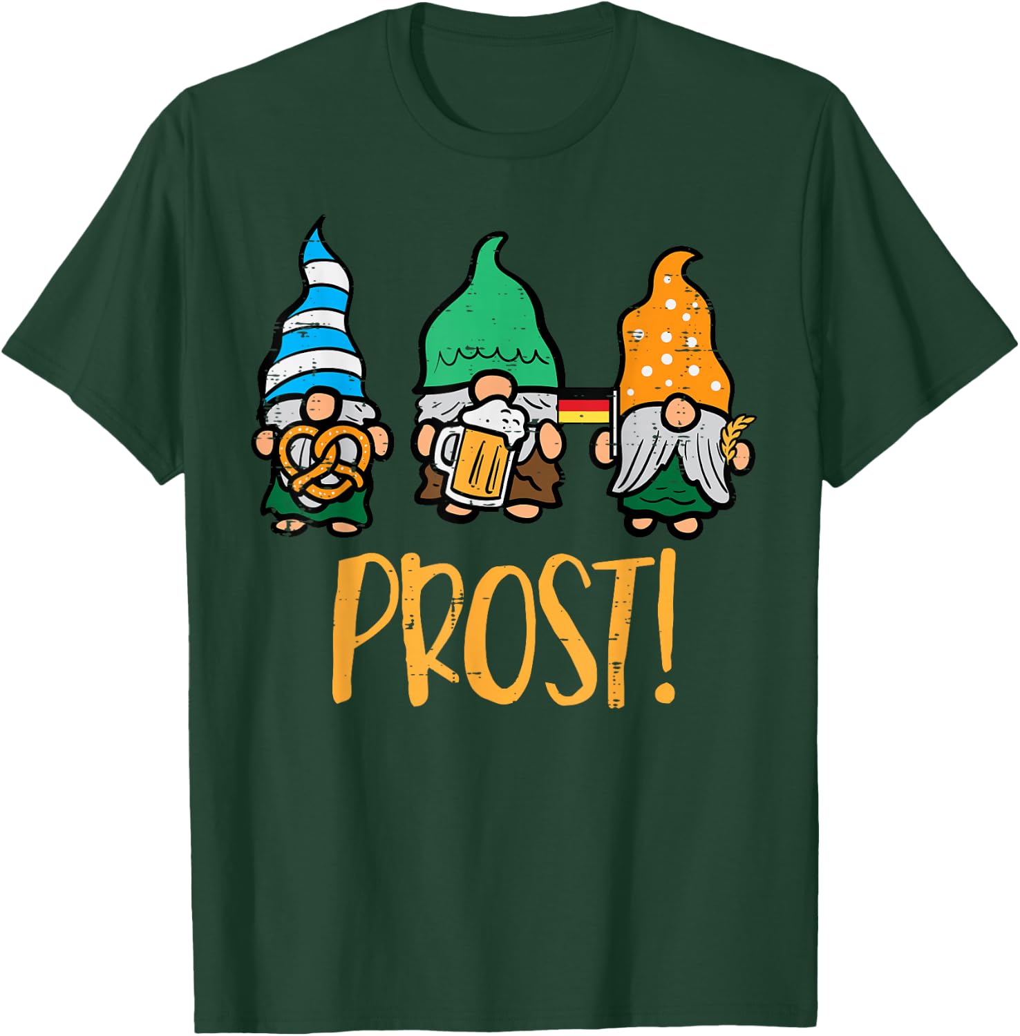 Oktoberfest Gnomes Prost German Bavarian Festival Men Women T-Shirt - T-Shirt | Forest