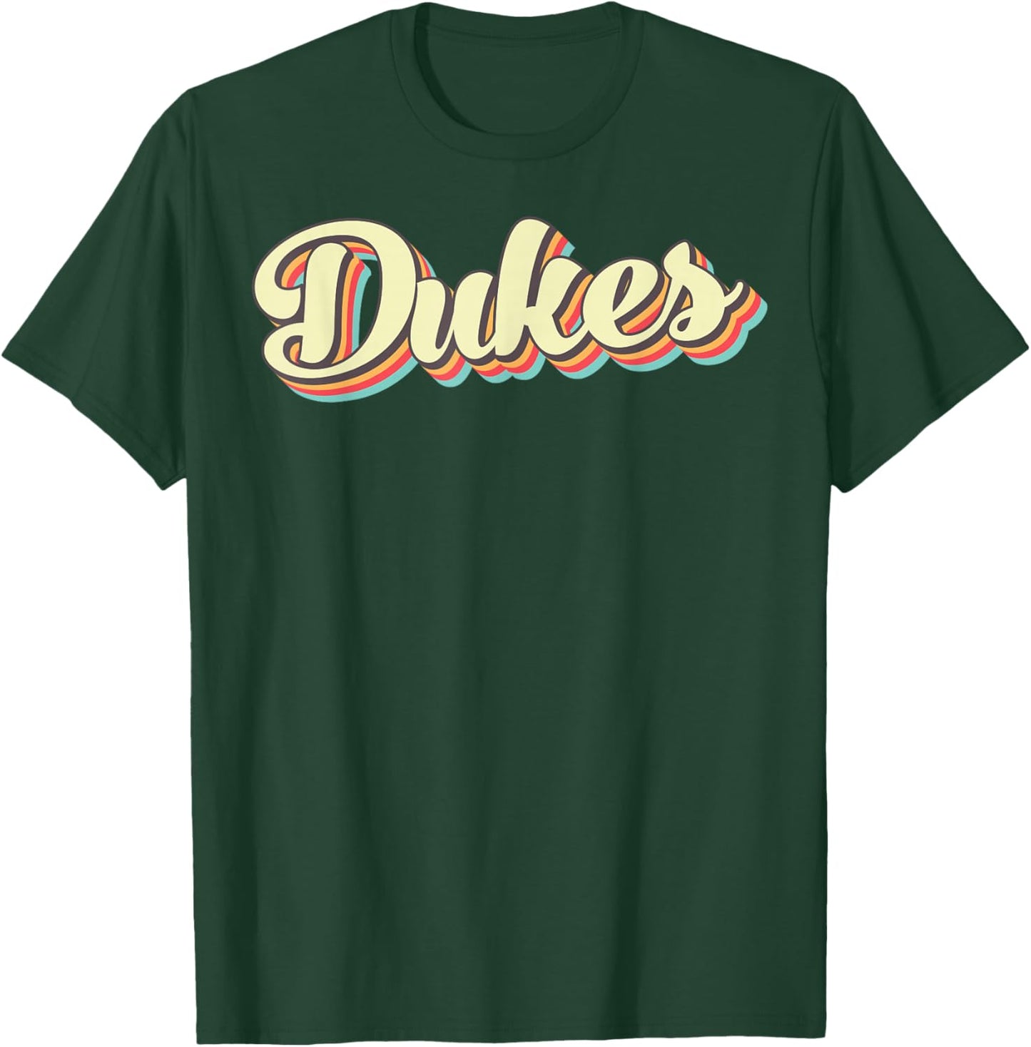 Dukes Retro Art Baseball Font Vintage T-Shirt - T-Shirt | Forest
