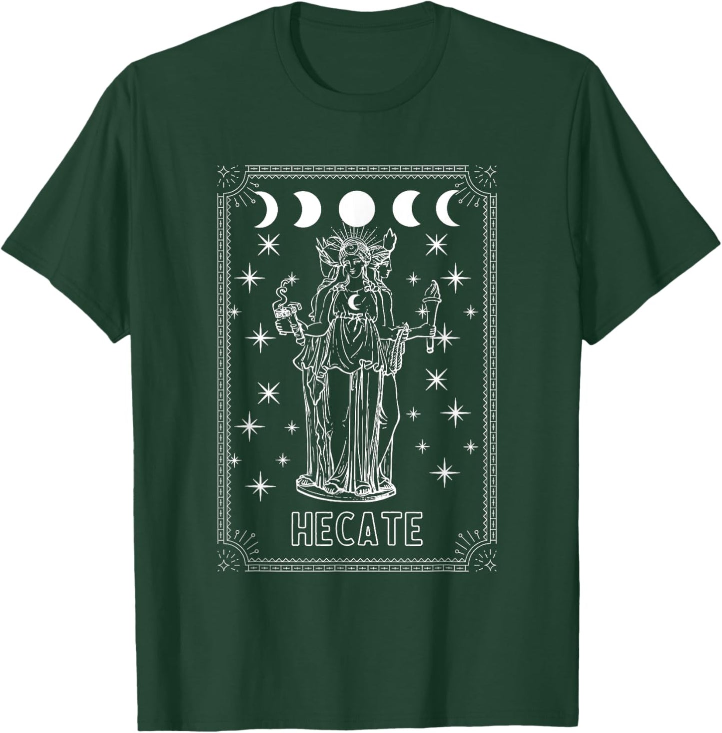 Triple Moon Goddess Tarot Card Wiccan Pagan Witch Hecate T-Shirt - T-Shirt | Forest