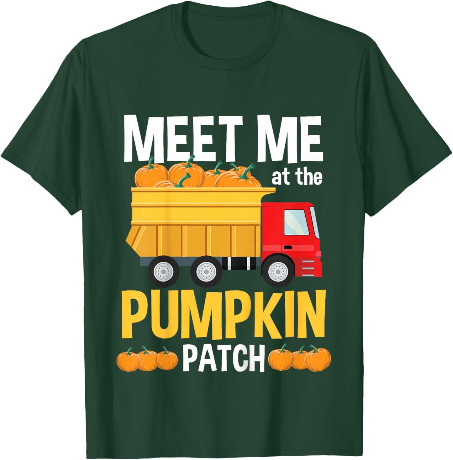 Kids Halloween Thanksgiving Truck Meet Me At The Pumpkin Patch T-Shirt - T-Shirt | Forest