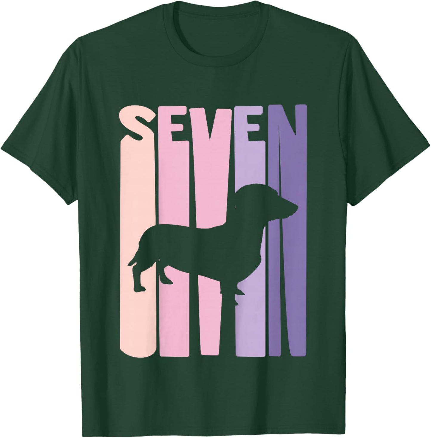 Kids 7 Year Old German Dachshund Lover Birthday Girl T-Shirt - T-Shirt | Forest