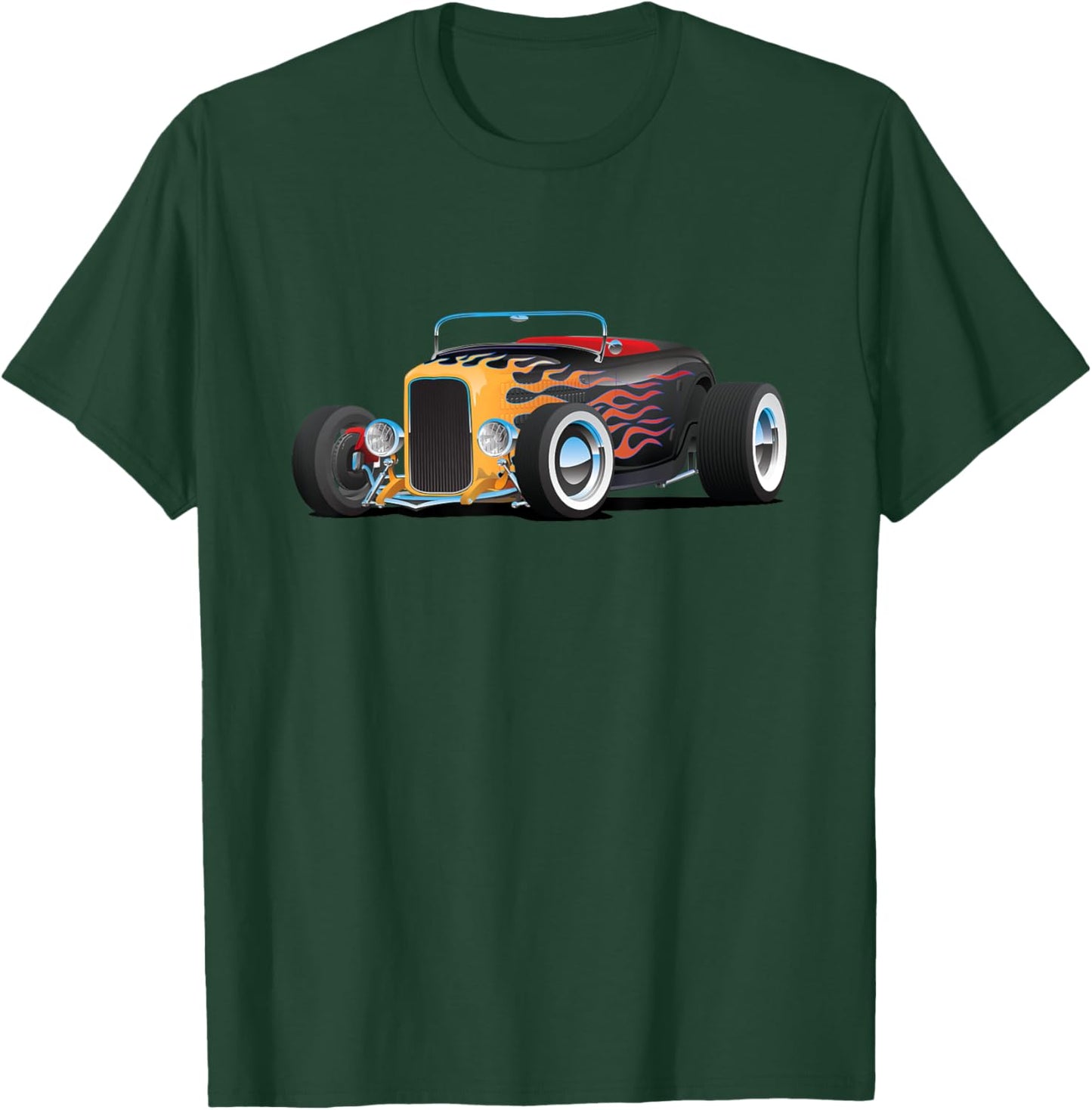 Classic Retro Vintage Custom Hotrod Car Illustration T-Shirt - T-Shirt | Forest