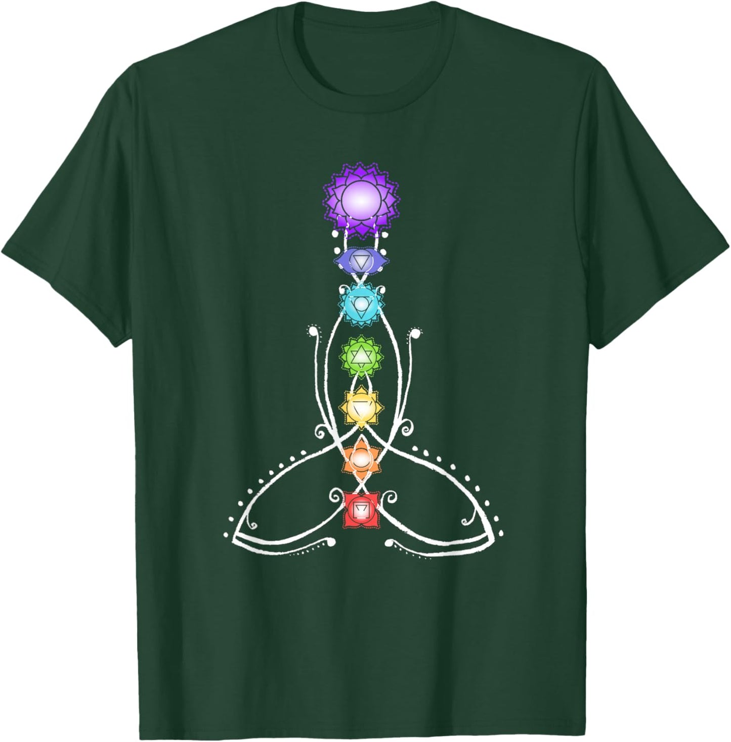 Yoga Meditation Spiritual Body Energy Centres Chakra T-Shirt - T-Shirt | Forest