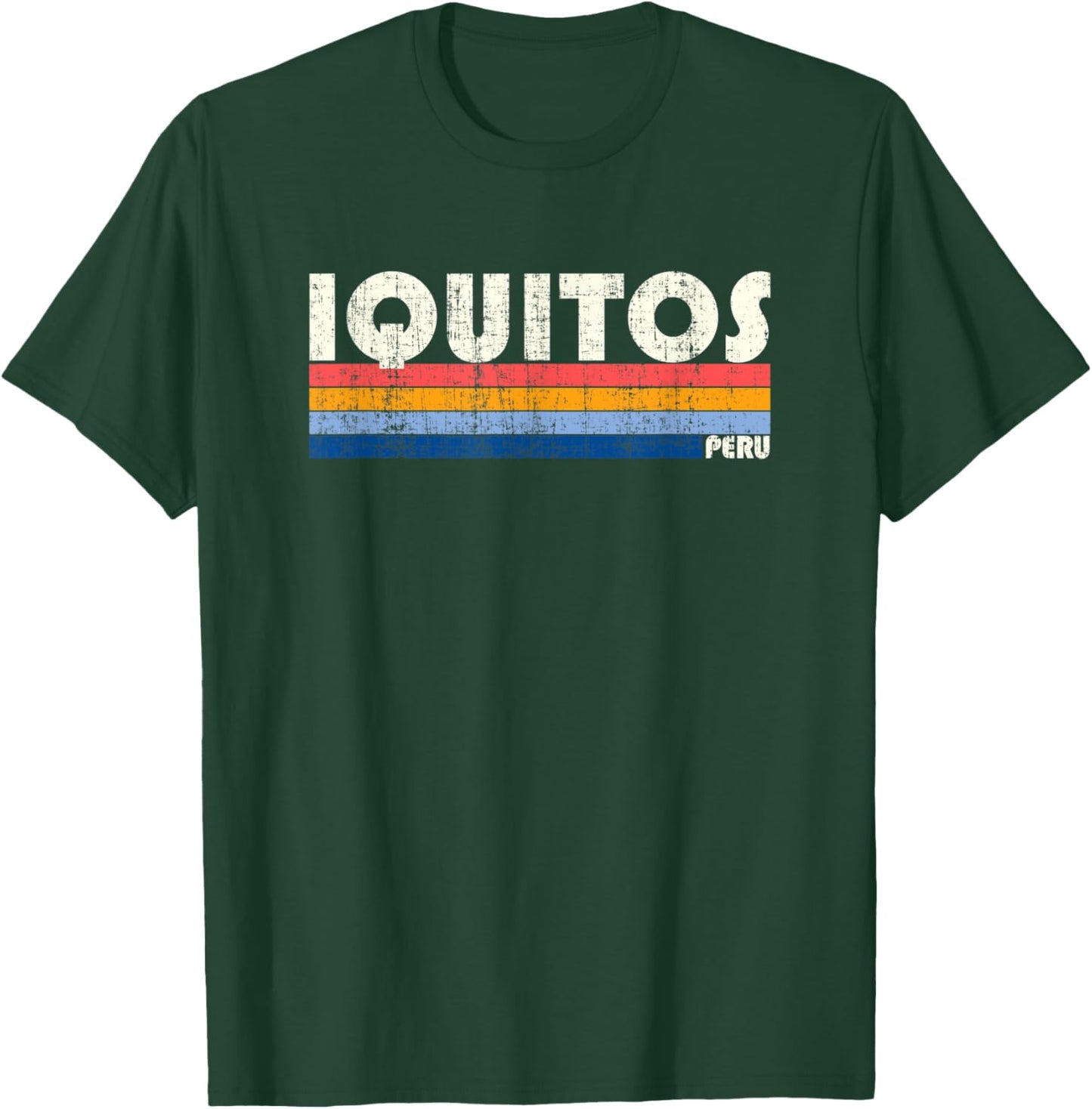 Retro Vintage 70s 80s Style Iquitos, Peru T-Shirt - T-Shirt | Forest