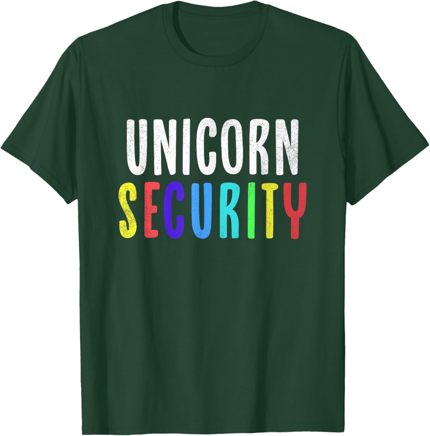 Halloween Dad Mom Daughter Adult Costume Unicorn Security T-Shirt - T-Shirt | Forest
