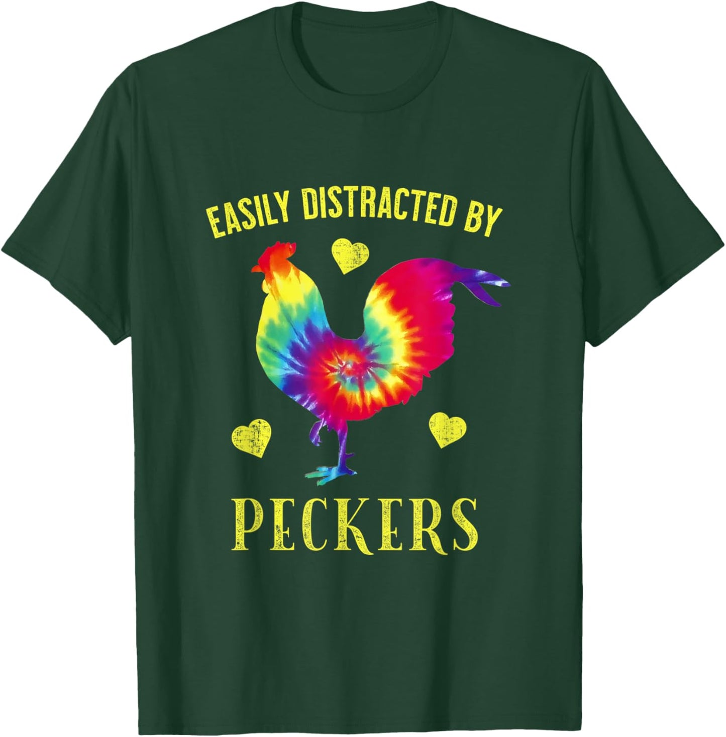 Funny Easily Distracted By Peckers For Chicken Lovers T-Shirt - T-Shirt | Forest