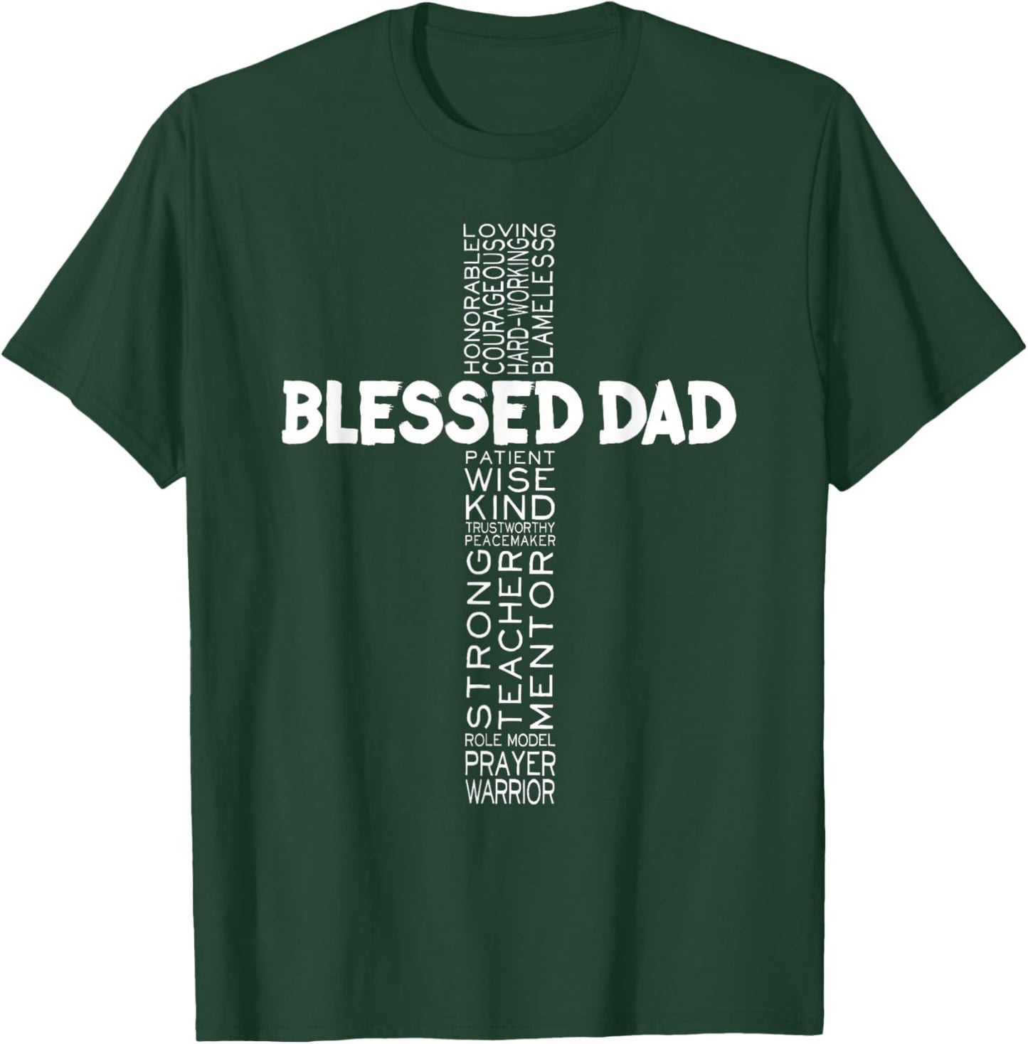Father's Day Gift Dad Husband Blessed Dad Christian T-Shirt - T-Shirt | Forest