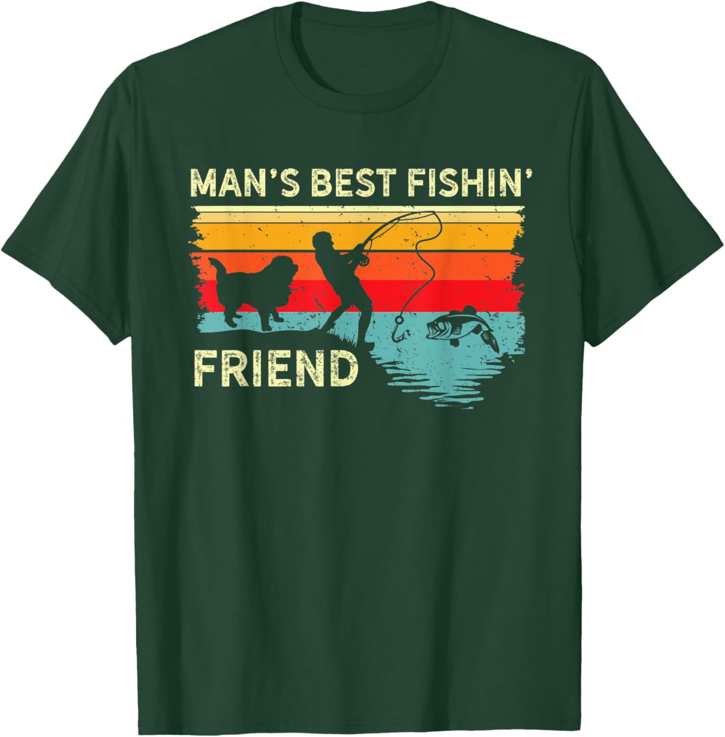 Bernese Mountain Dog Fishing Buddy Dog Best Friend Fisherman T-Shirt - T-Shirt | Forest
