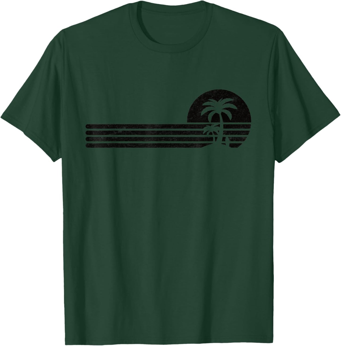 Palm Tree Retro Vintage Tropical Island Beach Vacation Surf Women Kids T-Shirt - T-Shirt | Forest