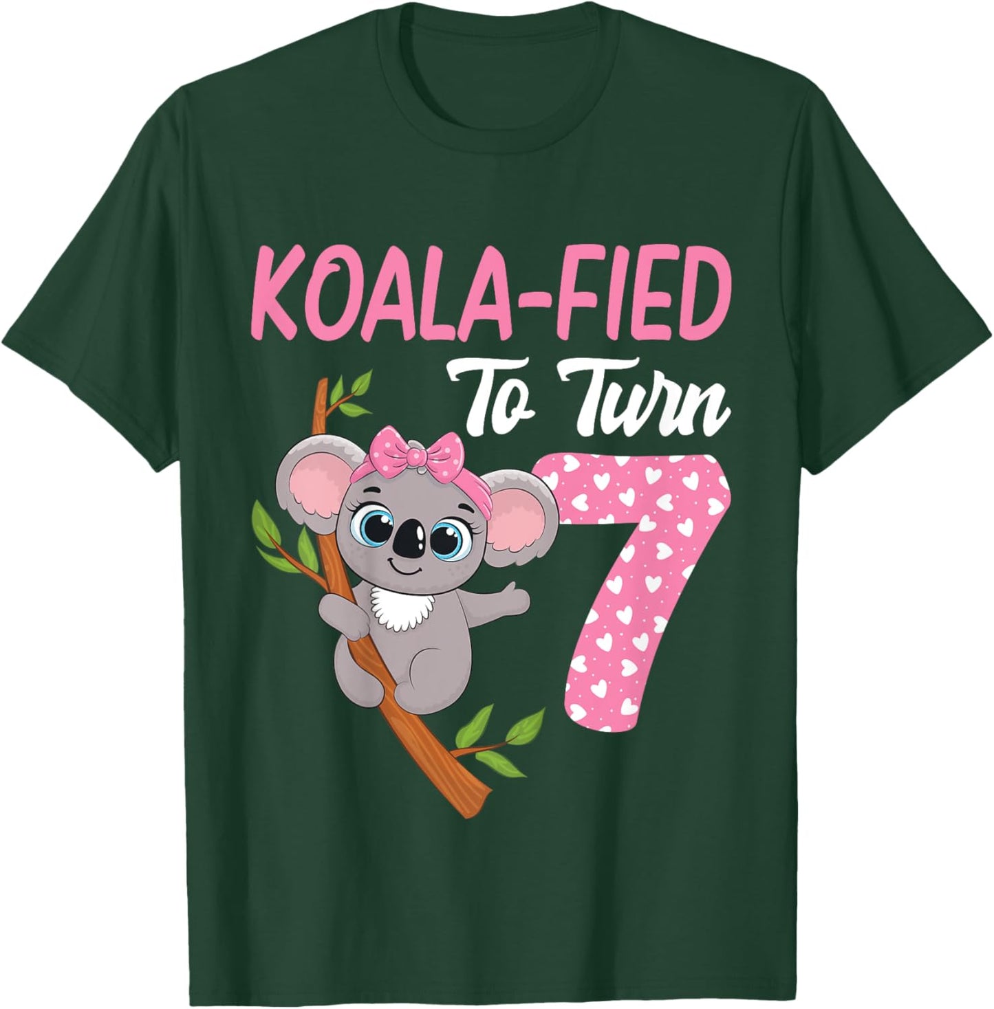 7 Year Old Koala 7th Birthday Party Animal Koala Lover T-Shirt - T-Shirt | Forest