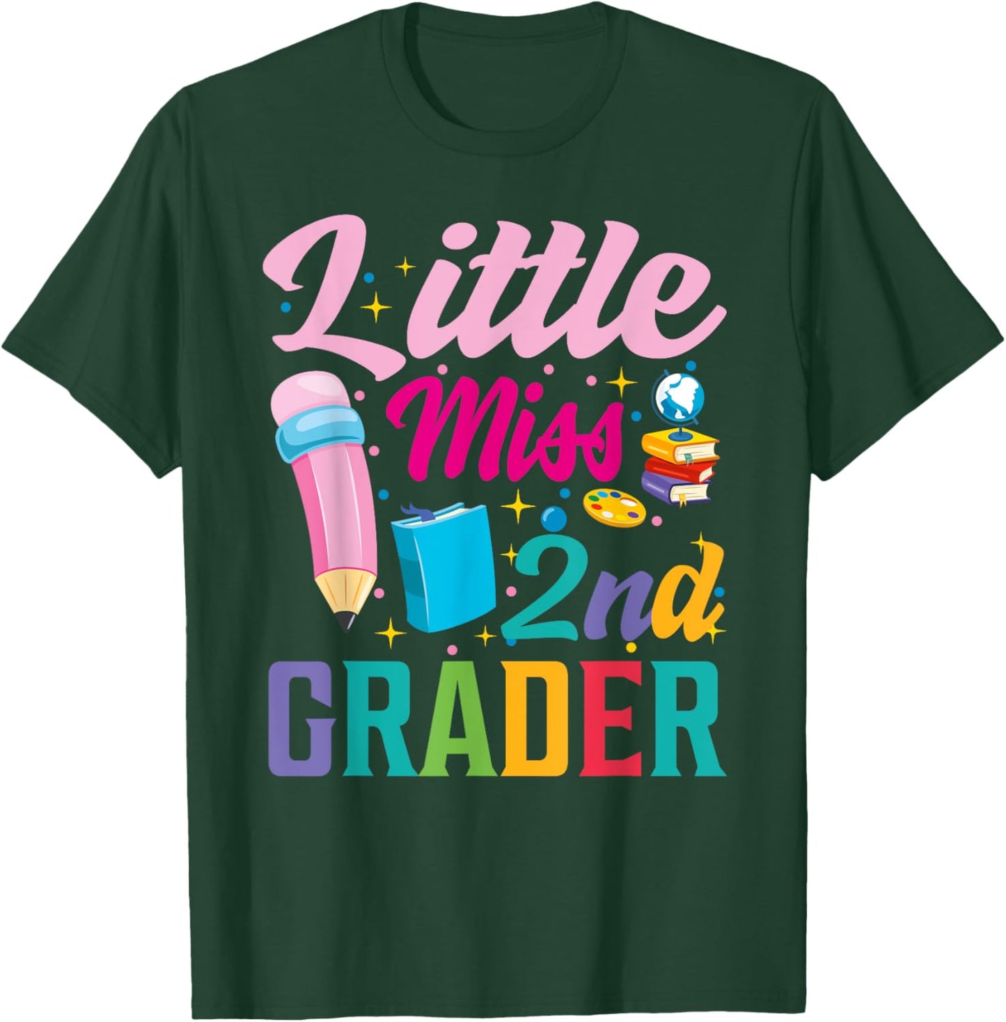 little miss 2nd Grade Grader girls 1st day back to school T-Shirt - T-Shirt | Forest