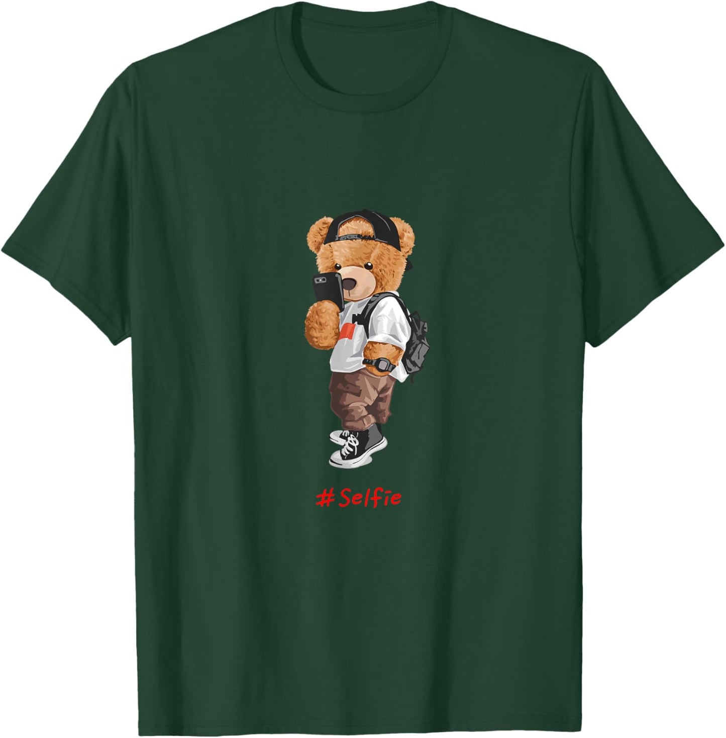 Men's Women's Kids Teddy Bear Graphic Cool Designs Funny Small T-Shirt - T-Shirt | Forest