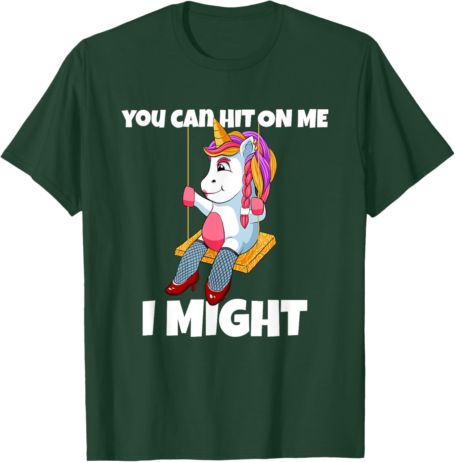 Hit On Me I Might Unicorn Swinger Upside Down Pineapple T-Shirt - T-Shirt | Forest