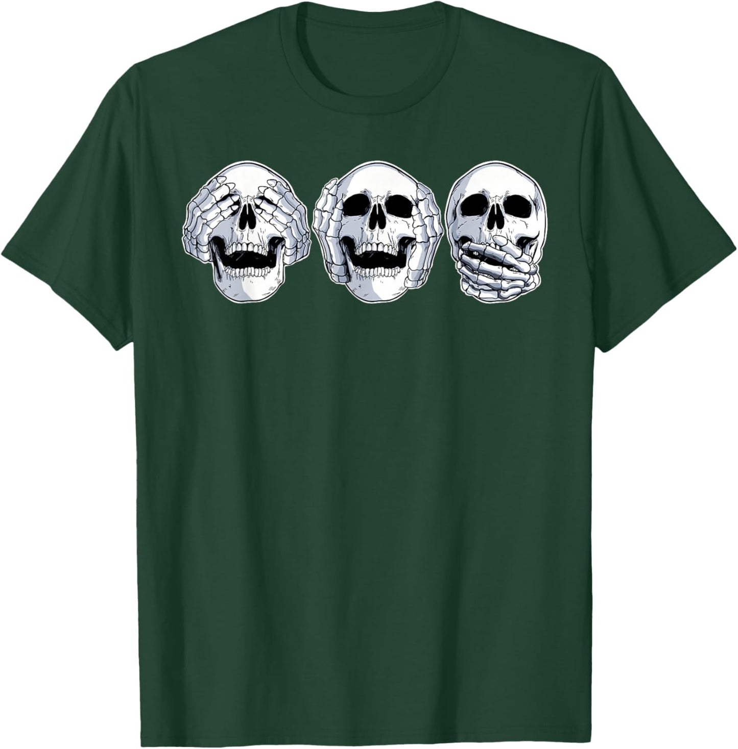 Speak No Evil, Hear No Evil, See No Evil Skull T-Shirt - T-Shirt | Forest