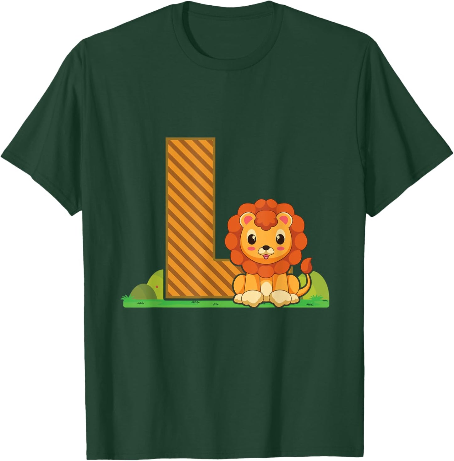 Letter L Lion Alphabet Last Name Consonant Initials Animal T-Shirt - T-Shirt | Forest