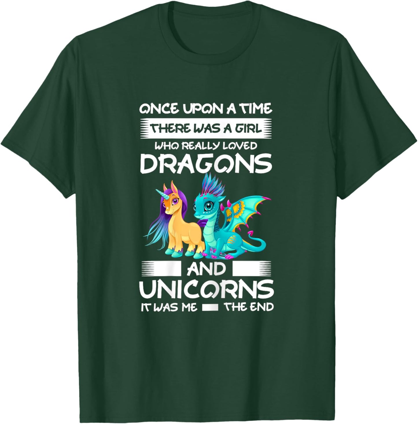 Girl Who Loved Dragons and Unicorns Unicorns T-Shirt - T-Shirt | Forest