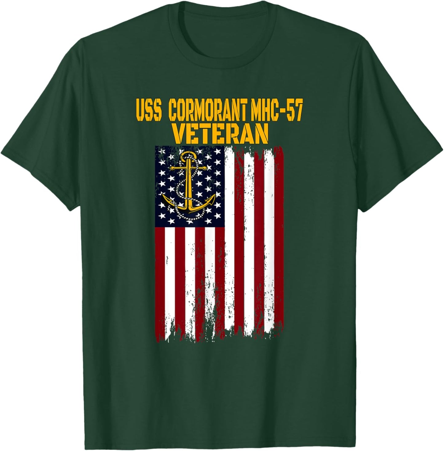 USS Cormorant MHC-57 Coastal Minehunters Veterans Day T-Shirt - T-Shirt | Forest