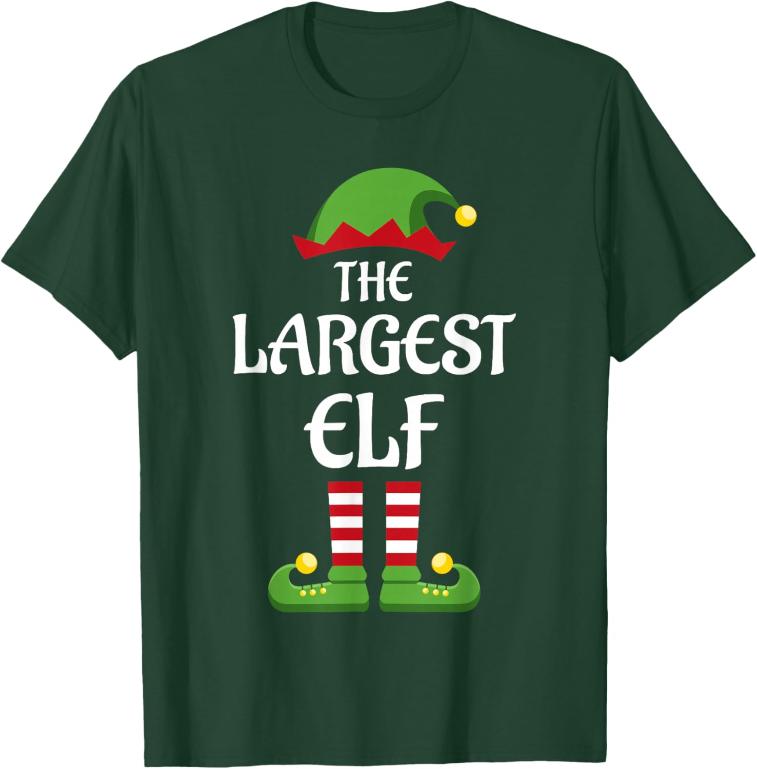 Largest Elf Family Matching Group Christmas T-Shirt - T-Shirt | Forest