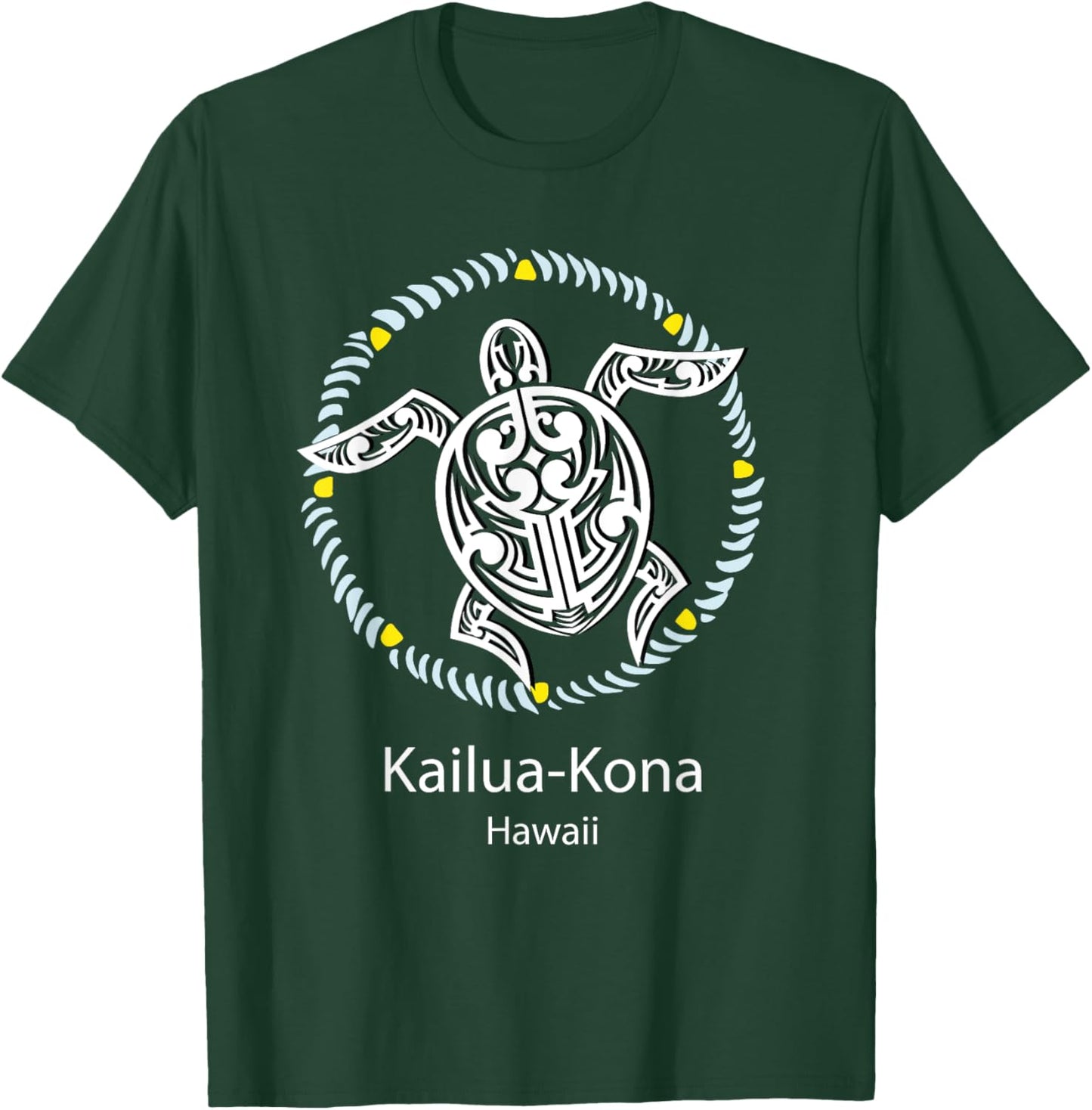 Kailua-Kona Hawaii - Tribal Turtle T-Shirt - T-Shirt | Forest