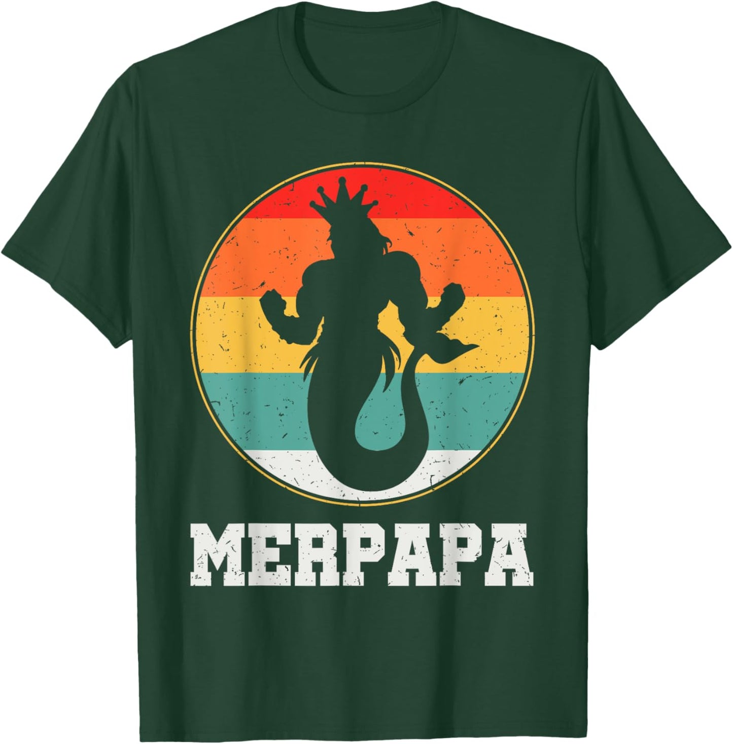 Merdpapa Security Merman Mermaid Daddy Fish Father's Day T-Shirt - T-Shirt | Forest