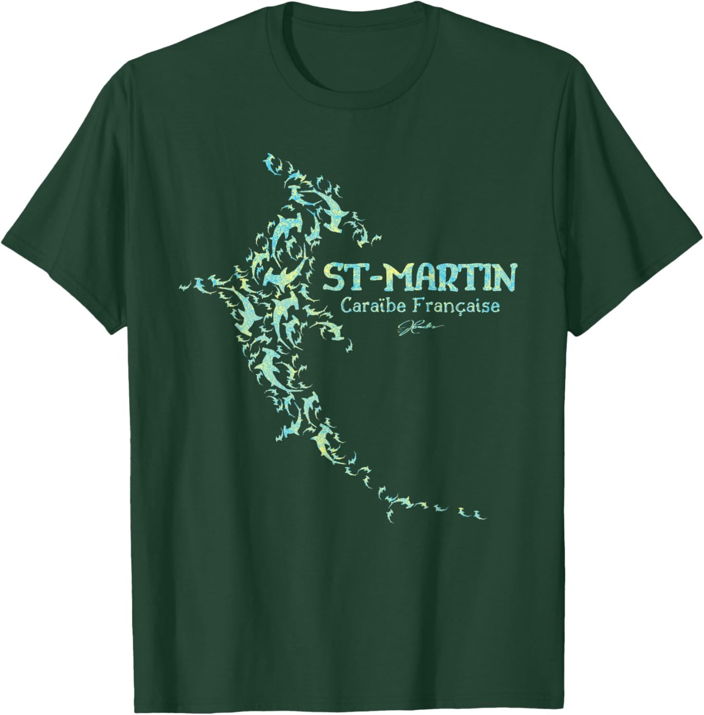 JCombs: Saint-Martin, French Caribbean, Sharks T-Shirt - T-Shirt | Forest