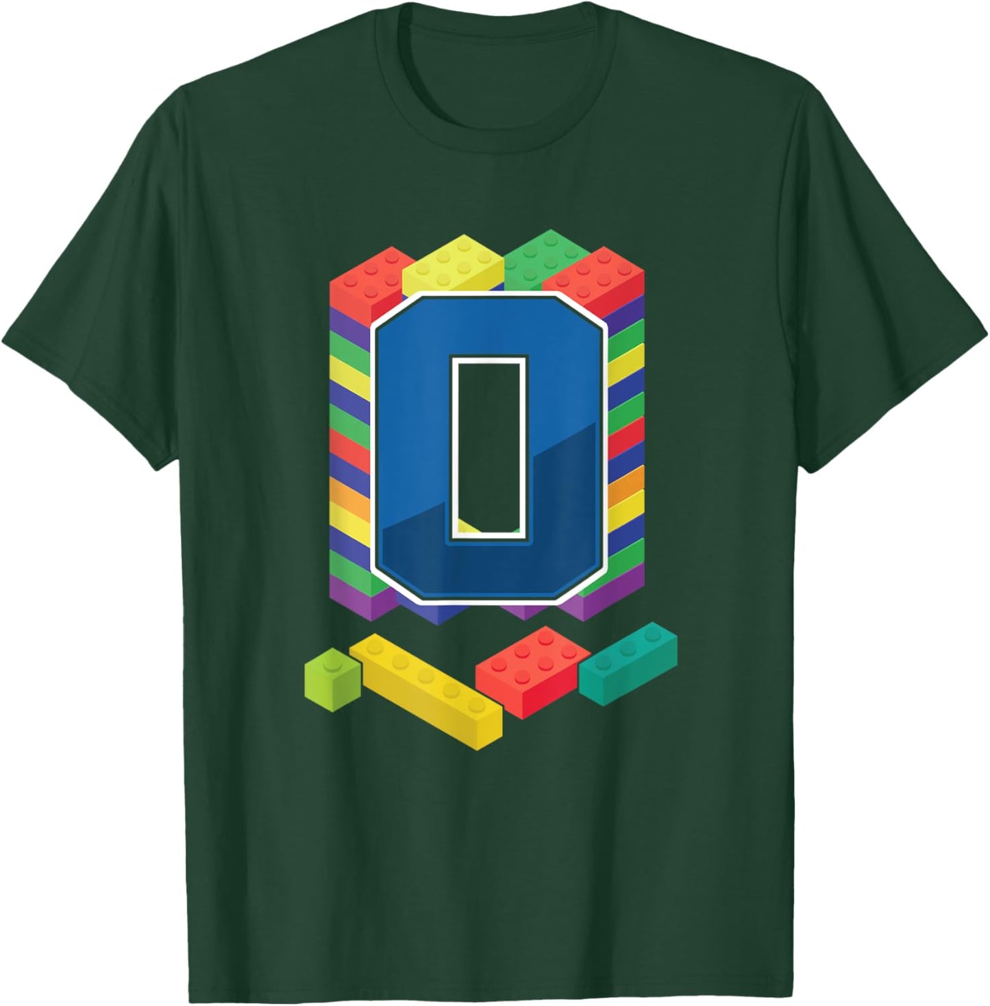 Letter O Master Builder Alphabet Last Name Building Blocks T-Shirt - T-Shirt | Forest