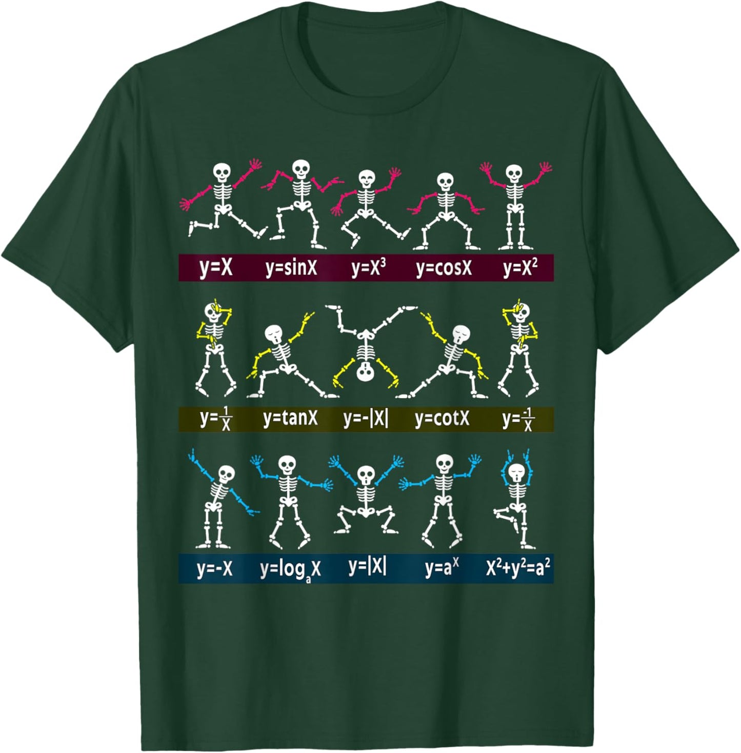 Algebra Dance Funny Function Skeleton Geek Pun Math Equation T-Shirt - T-Shirt | Forest