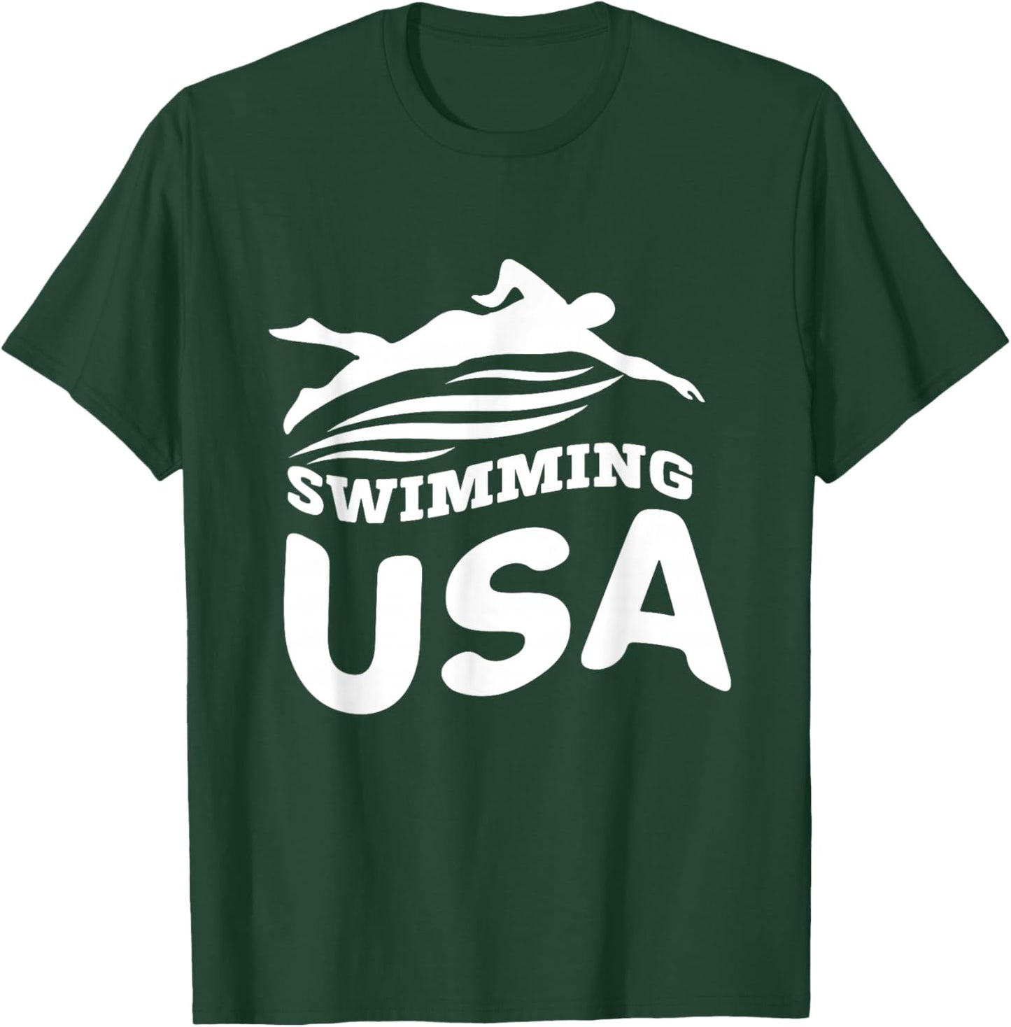 USA Swimming American Team Sport Athlete Support T-Shirt - T-Shirt | Forest