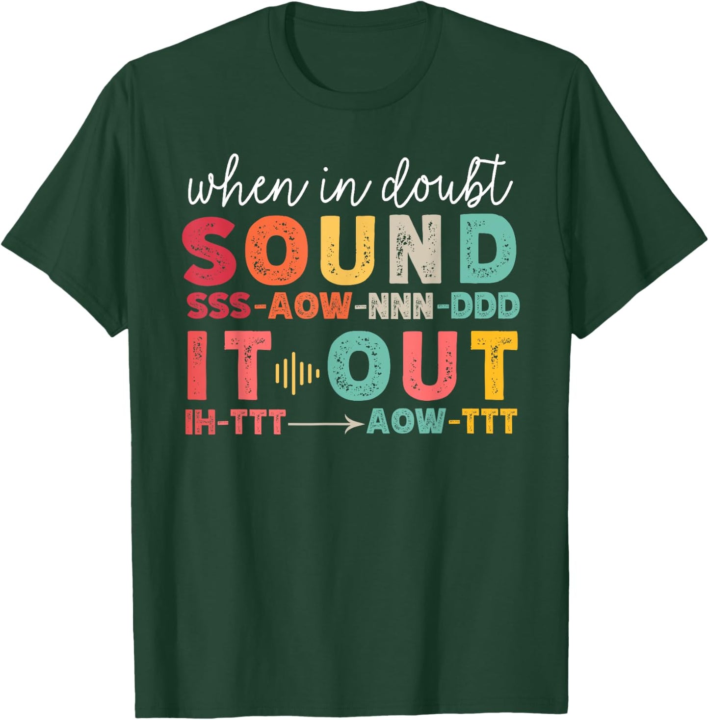 Phonemic Awareness Phonics Teacher Retro Science of Reading T-Shirt - T-Shirt | Forest