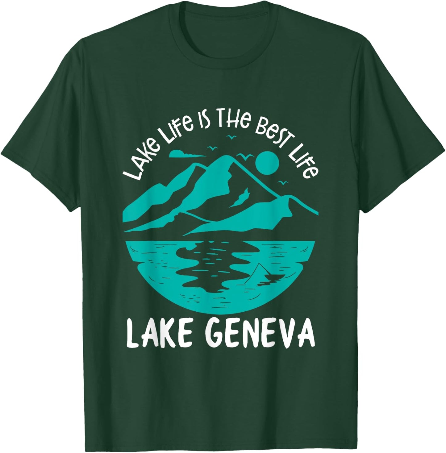 I I Rather Be Fishing at Lake Geneva Fisherman Wisconsin T-Shirt - T-Shirt | Forest
