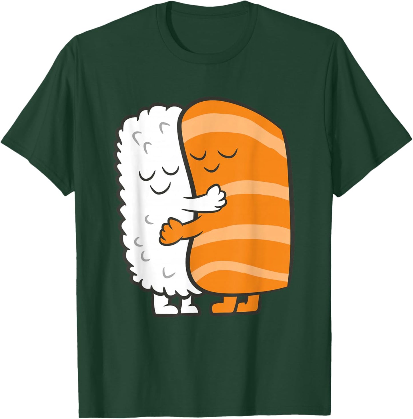 Sushi Hugging Kawaii Sushi Japanese Salmon Hugging Sushi T-Shirt - T-Shirt | Forest