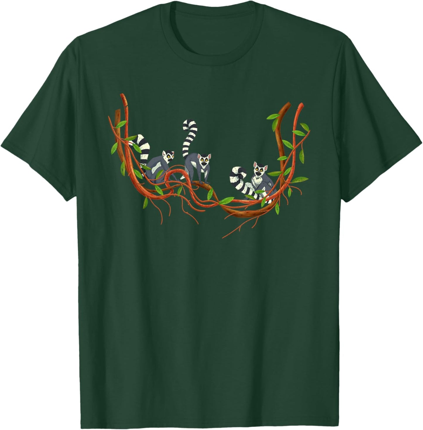 Tropical Monkey Sifakas Vari Madagascar Zoo Animal Lemur T-Shirt - T-Shirt | Forest
