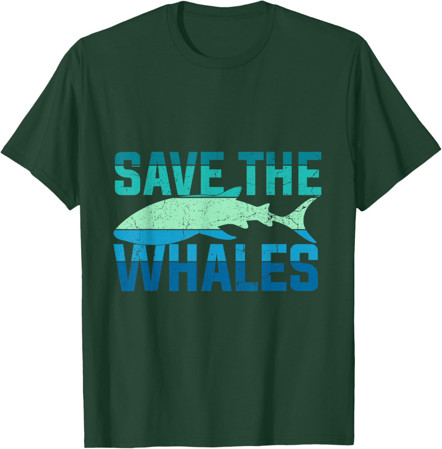 Save The Whales Distressed Vintage Environmentalist T-Shirt - T-Shirt | Forest