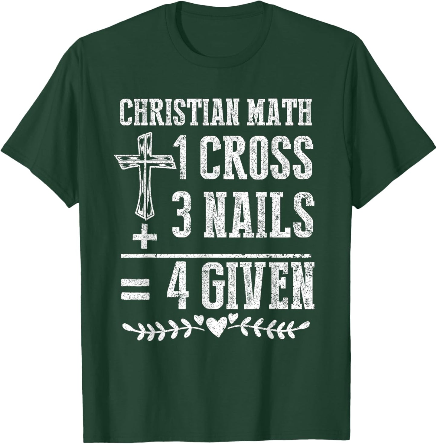 Christian Math God Worshiper Christ Follower Religion T-Shirt - T-Shirt | Forest