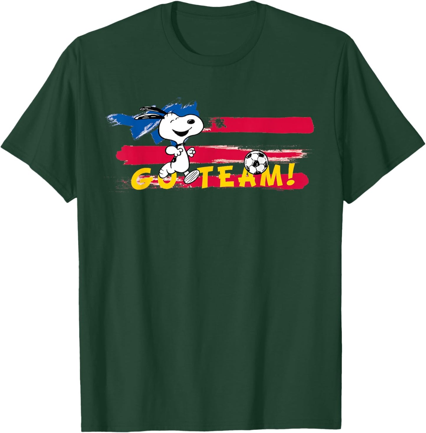 Peanuts - Snoopy Soccer Go Team USA T-Shirt - T-Shirt | Forest