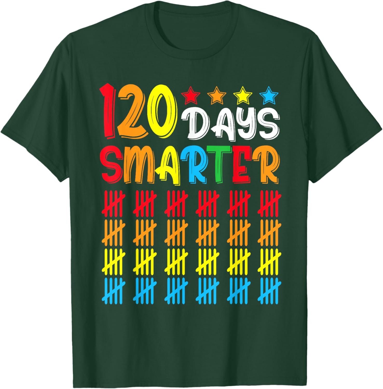 120th Day of School Teacher Child Kid Happy 120 Days Smarter T-Shirt - T-Shirt | Forest
