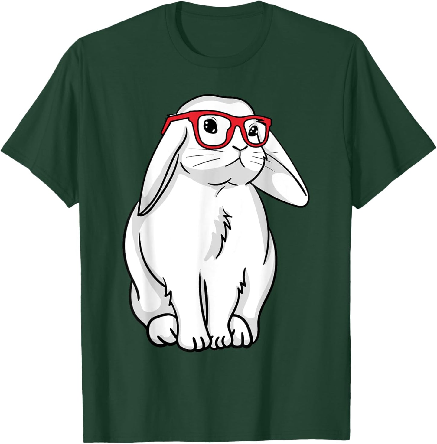 Nerd Bunny Rabbit Eyeglasses T-Shirt - T-Shirt | Forest