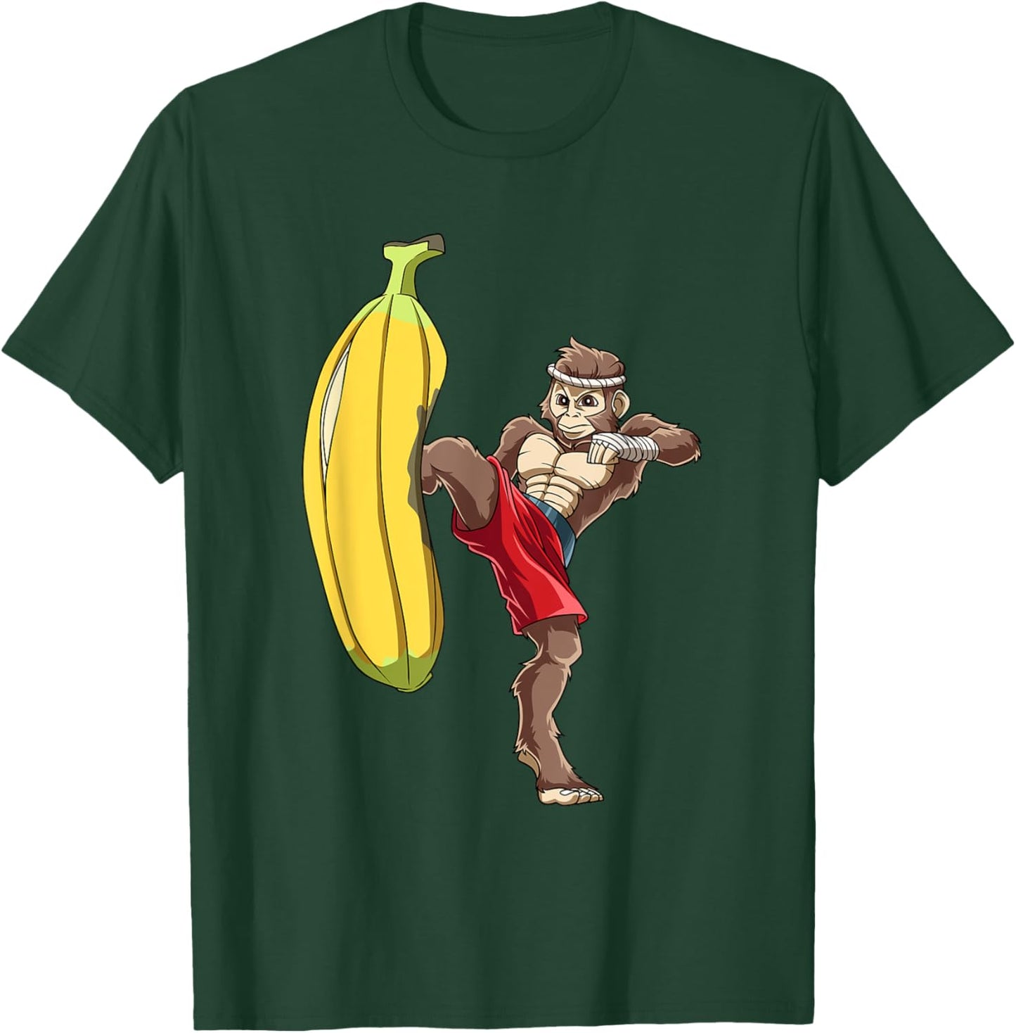 Funny Muay Thai Monkey - Thai Boxing Ape T-Shirt - T-Shirt | Forest