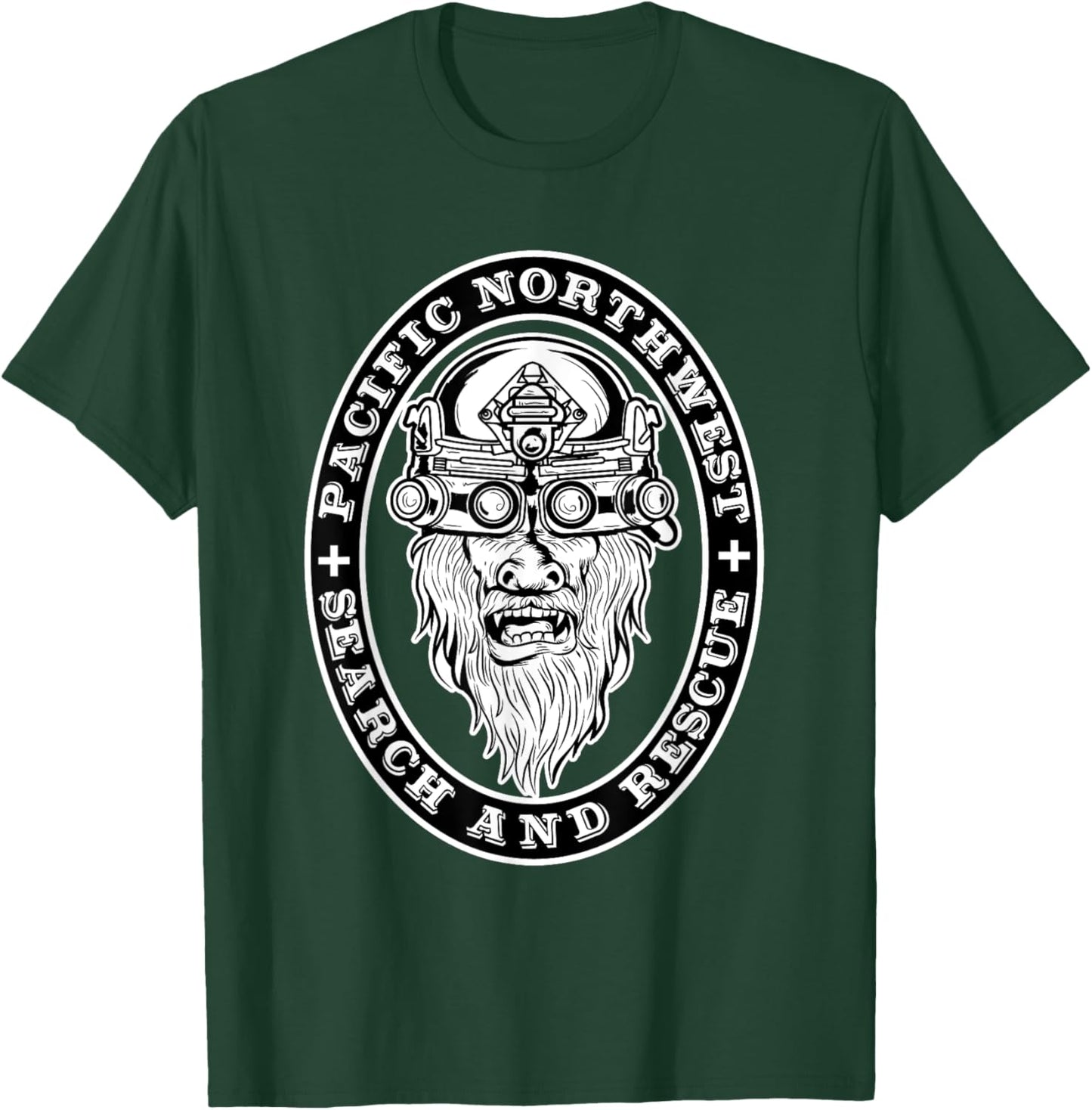 Funny Bigfoot Pacific Northwest Search and Rescue Sasquatch T-Shirt - T-Shirt | Forest