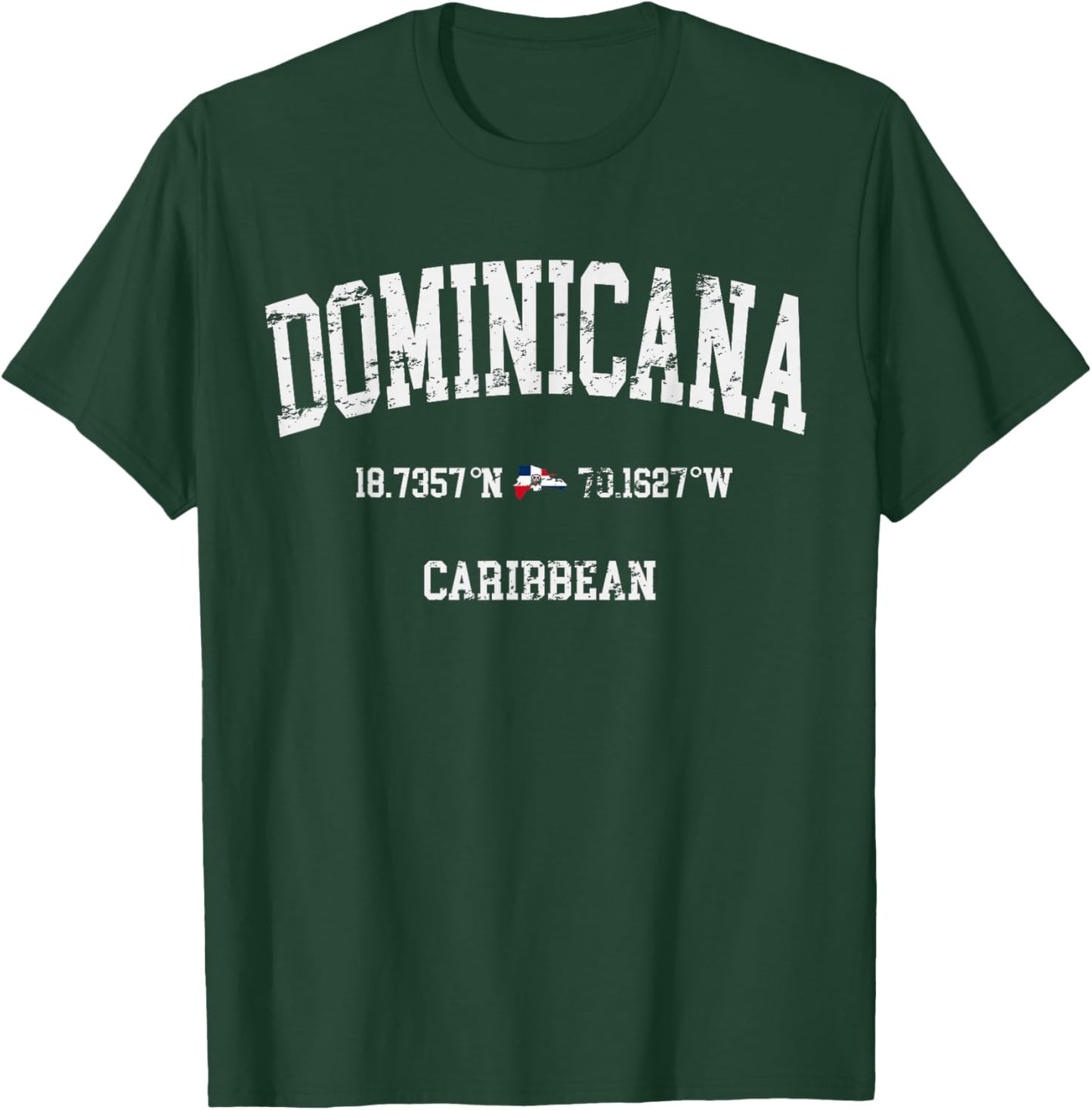 Dominicana Republic Latitude Longitude Dominican Flag T-Shirt - T-Shirt | Forest