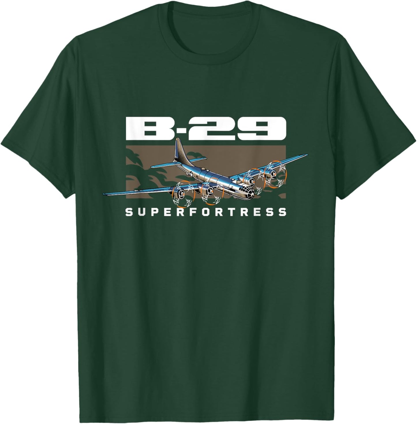 USA Military Warbird Airplane B29 Superfortress T-Shirt - T-Shirt | Forest