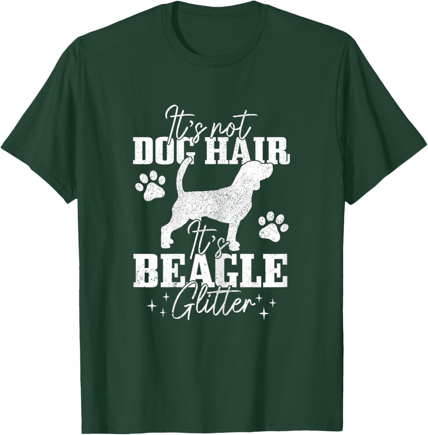 Beagle It's Not Dog Hair It's Beagle Glitter Funny Dog Lover Women Girls Kids T-Shirt - T-Shirt | Forest