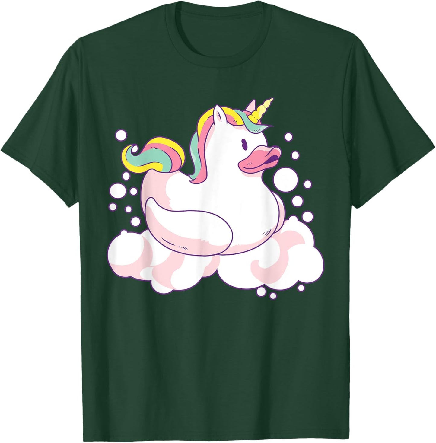 Unicorn Duck Soap Bubbles Rubber Duck Uniduck T-Shirt - T-Shirt | Forest