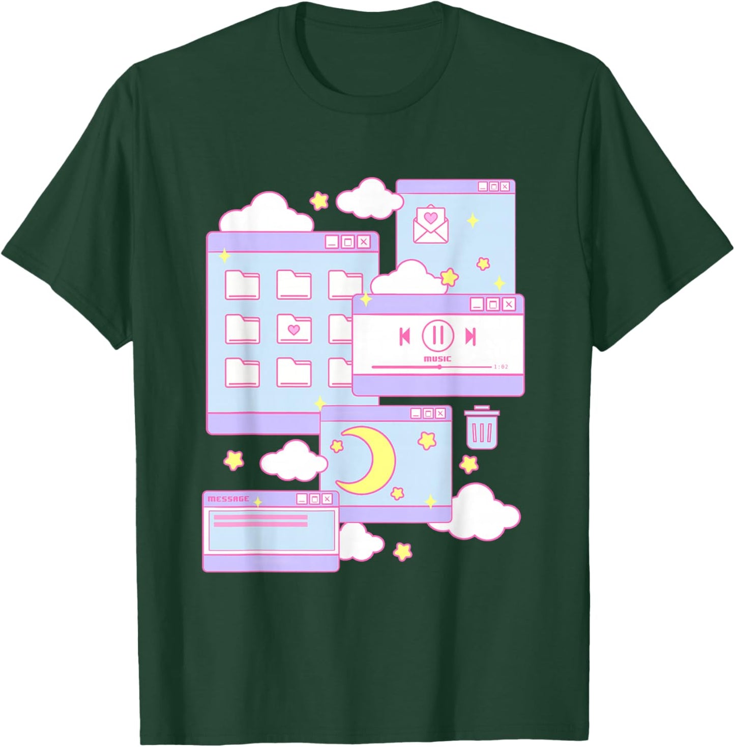 90s Grunge Kawaii E-Girl Browser Pastel T-Shirt - T-Shirt | Forest